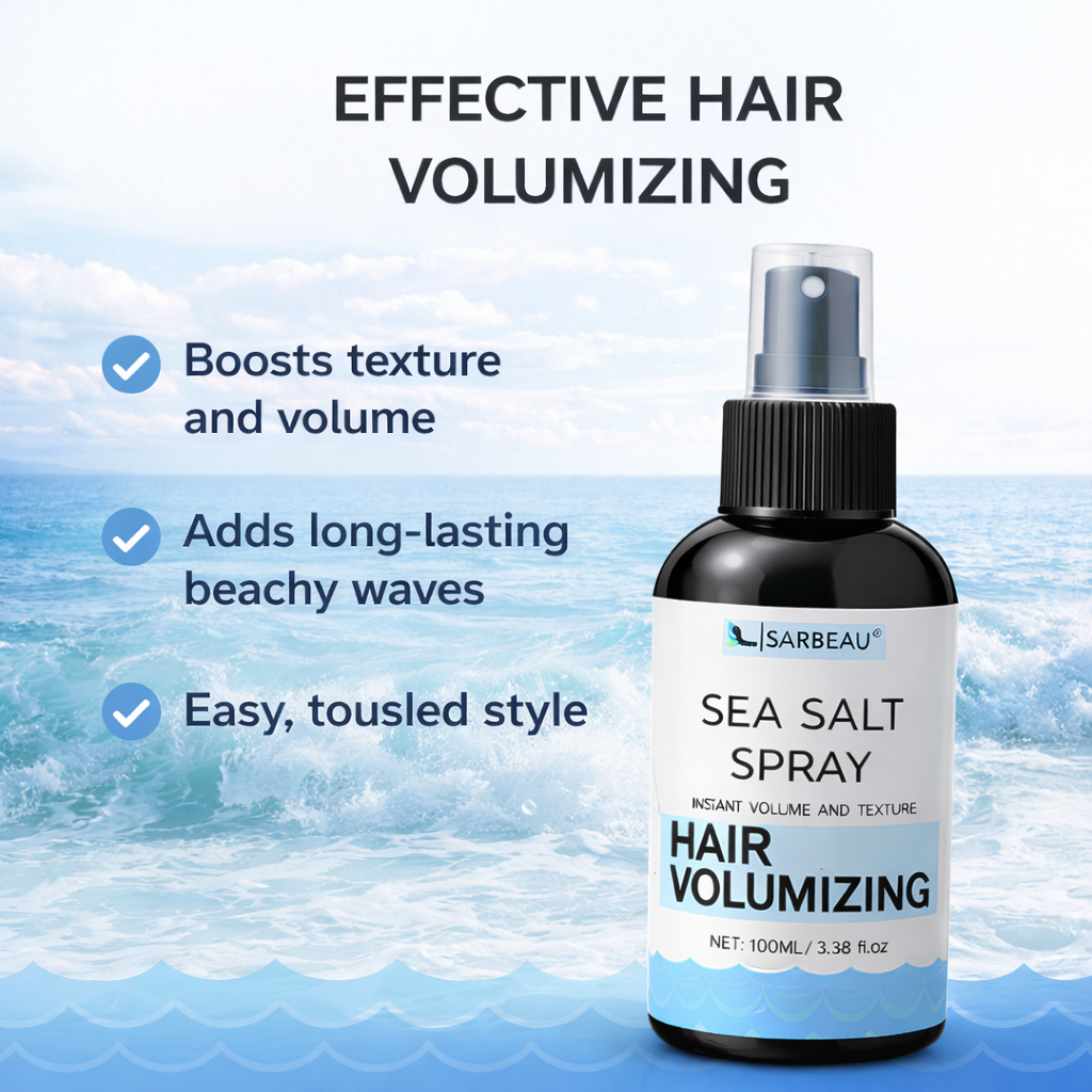 Sarbeau Sea Salt Spray for Hair Volumizing & Texture and Styling | Instant Beach Waves | Matte Finish | 100ml