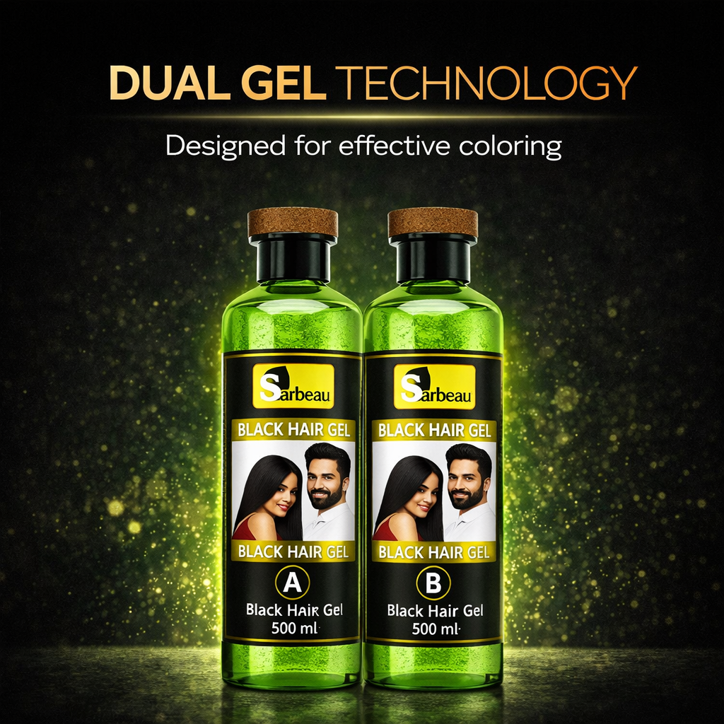 Sarbeau Fruit Vinegar Hair Gel | Ammonia-Free 2-Step Hair Color | Hair Colour Gel | 500ml x 2 Bottles