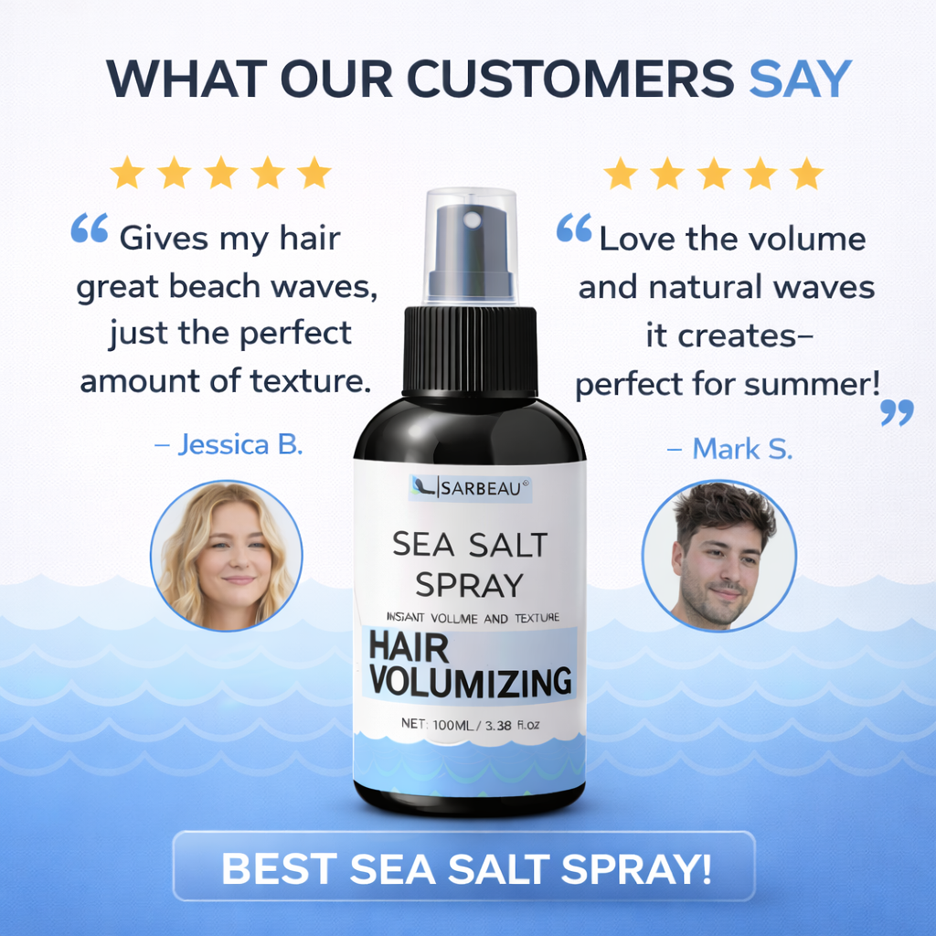 Sarbeau Sea Salt Spray for Hair Volumizing & Texture and Styling | Instant Beach Waves | Matte Finish | 100ml