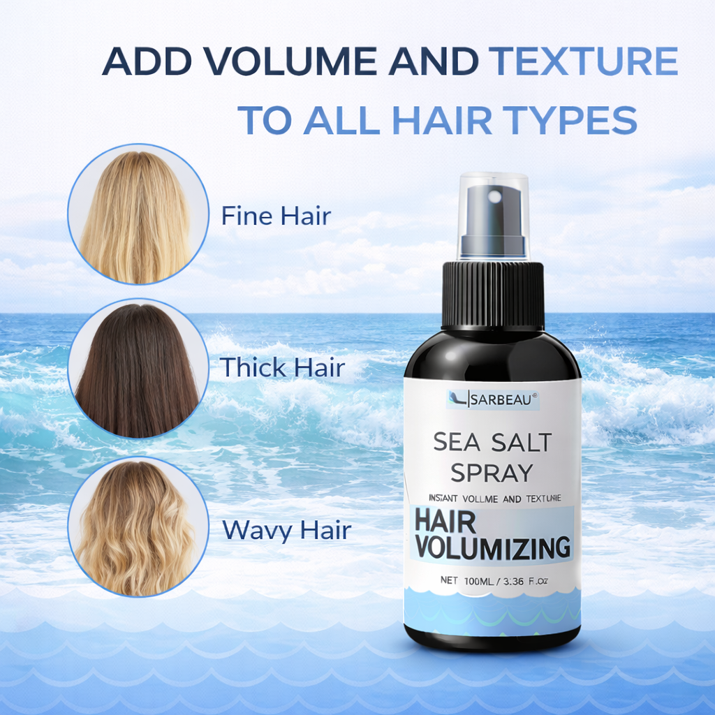 Sarbeau Sea Salt Spray for Hair Volumizing & Texture and Styling | Instant Beach Waves | Matte Finish | 100ml