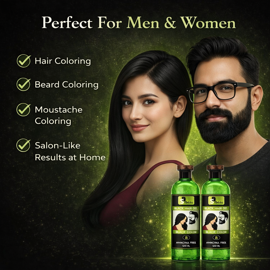 Sarbeau Fruit Vinegar Hair Gel | Ammonia-Free 2-Step Hair Color | Hair Colour Gel | 500ml x 2 Bottles