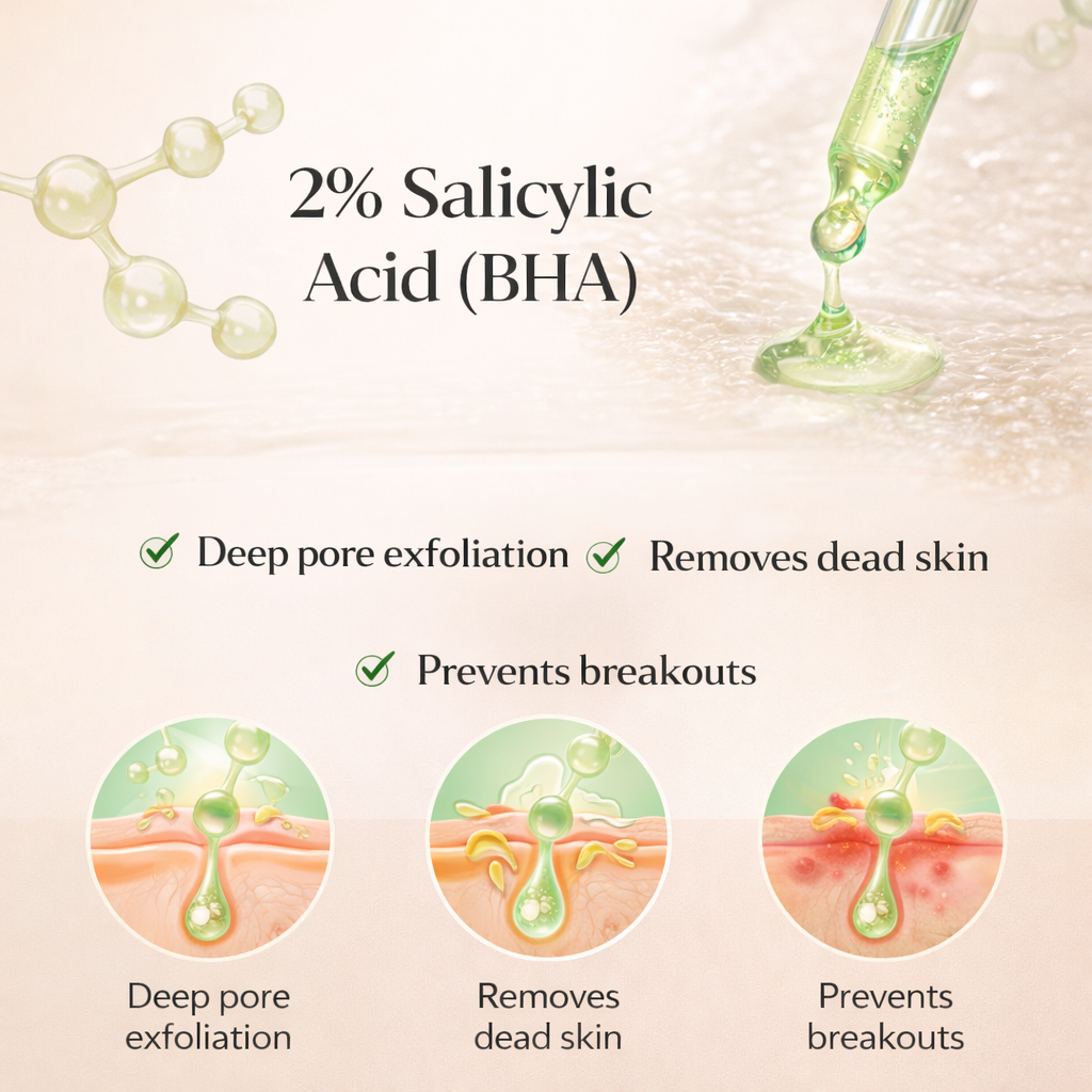 Sarbeau 2% Salicylic Acid Face Serum | Lightweight Exfoliating Serum for Oily & Acne-Prone Skin | 30ml