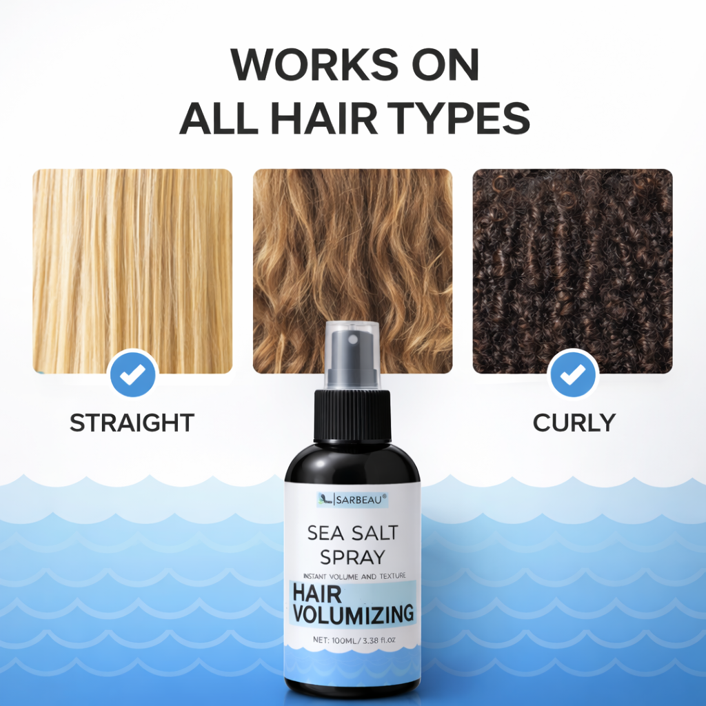 Sarbeau Sea Salt Spray for Hair Volumizing & Texture and Styling | Instant Beach Waves | Matte Finish | 100ml