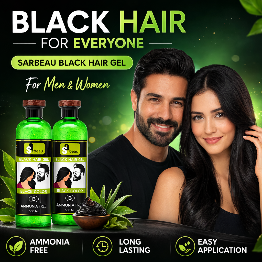 Sarbeau Fruit Vinegar Hair Gel | Ammonia-Free 2-Step Hair Color | Hair Colour Gel | 500ml x 2 Bottles