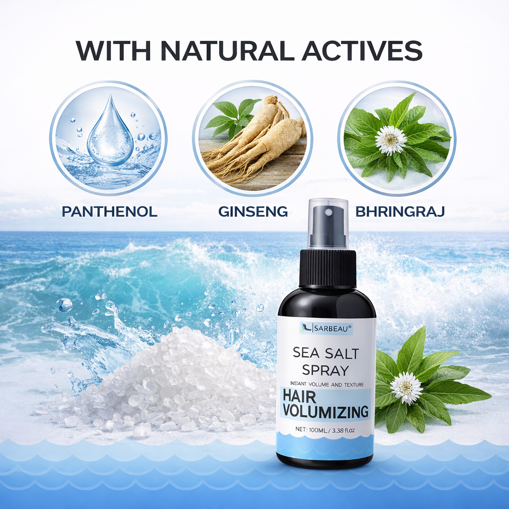 Sarbeau Sea Salt Spray for Hair Volumizing & Texture and Styling | Instant Beach Waves | Matte Finish | 100ml