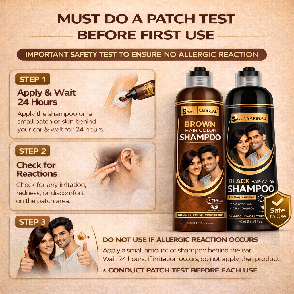 Sarbeau 3 in 1 Hair Color Shampoo | Easy Coloring | Ammonia Free | 400ml