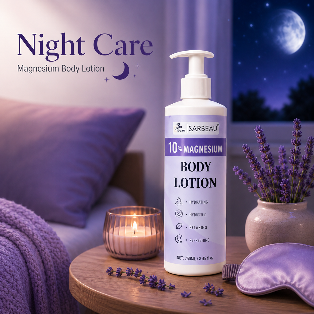 Sarbeau 10% Magnesium Body Lotion | Fast-Absorbing Daily Moisturizer | Hydrating & Non-Sticky Formula | 250ml