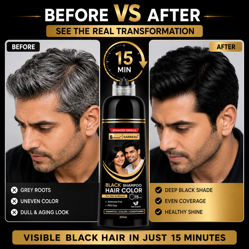 Sarbeau 3 in 1 Hair Color Shampoo | Easy Coloring | Ammonia Free | 200ml