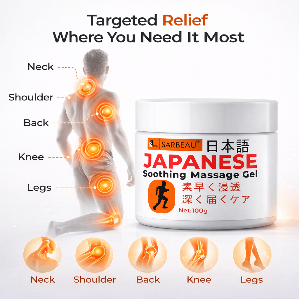 Sarbeau Japanese Soothing Massage Gel | Fast-Absorbing Muscle & Joint Comfort Gel | Non-Greasy Formula | 100g | Japani Balm Gel