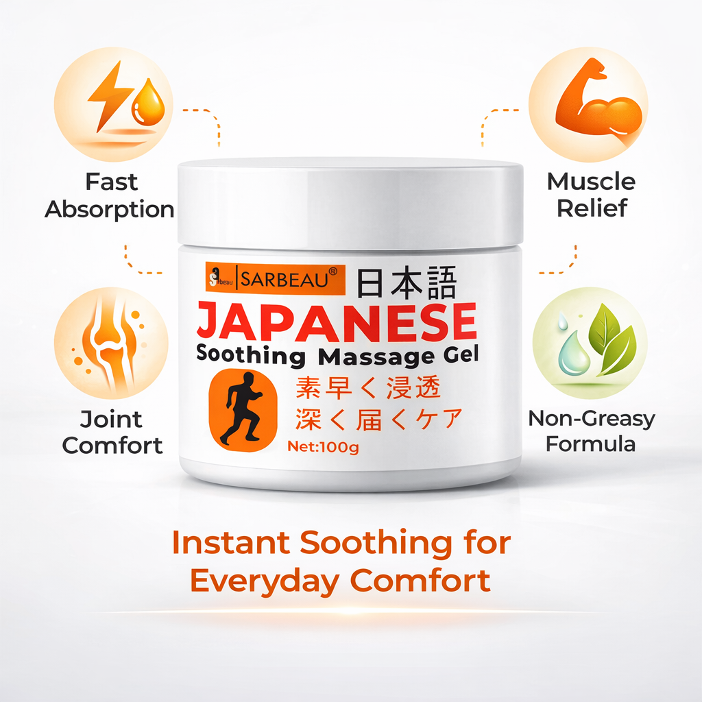 Sarbeau Japanese Soothing Massage Gel | Fast-Absorbing Muscle & Joint Comfort Gel | Non-Greasy Formula | 100g | Japani Balm Gel