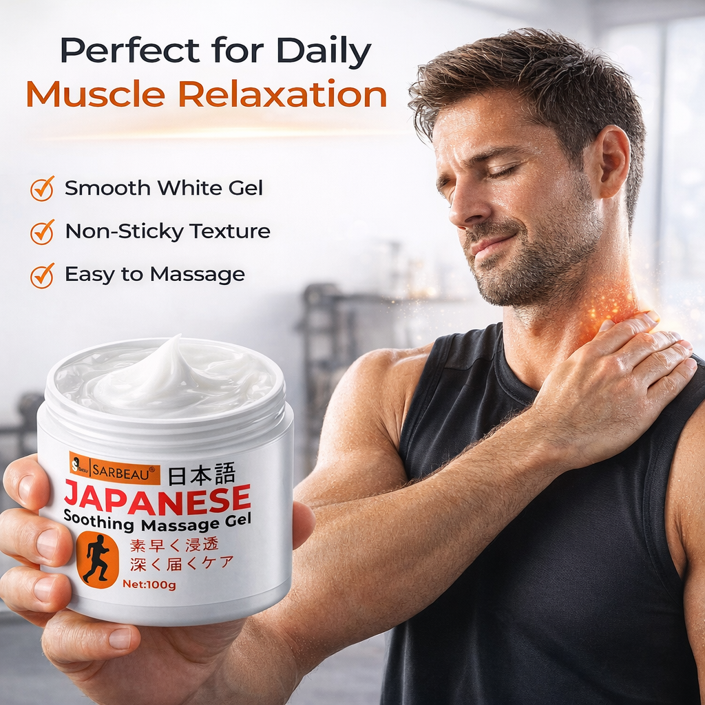 Sarbeau Japanese Soothing Massage Gel | Fast-Absorbing Muscle & Joint Comfort Gel | Non-Greasy Formula | 100g | Japani Balm Gel