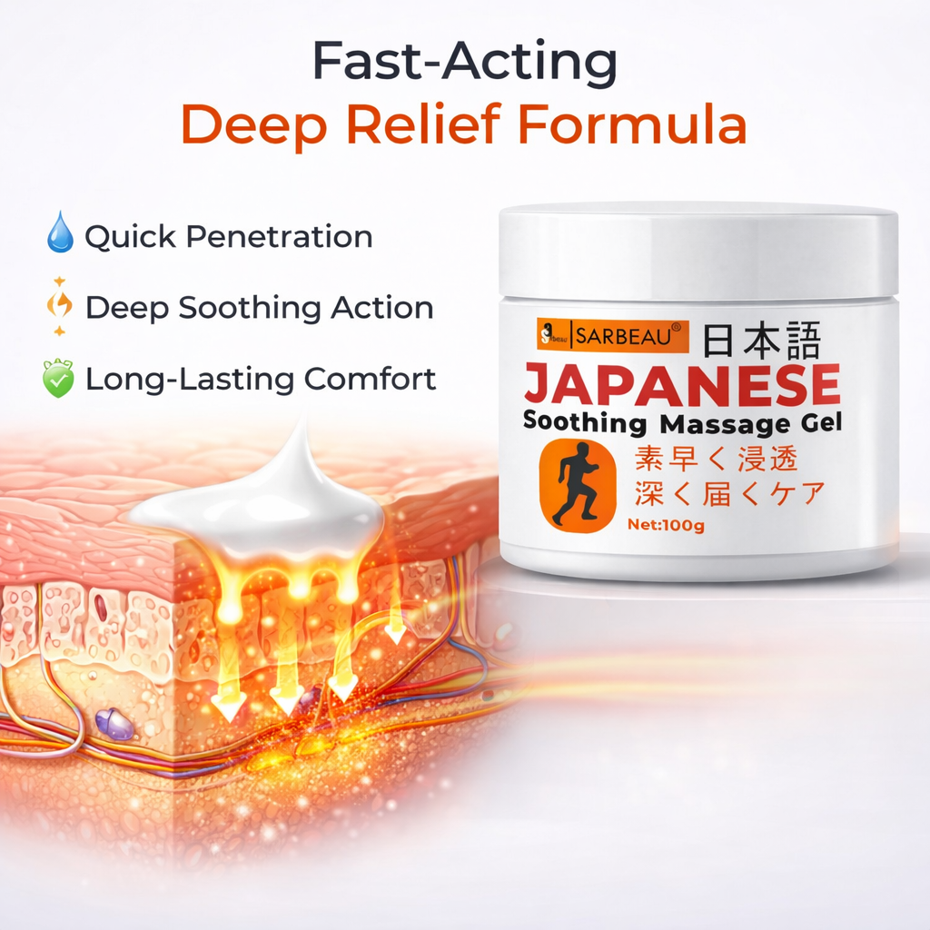 Sarbeau Japanese Soothing Massage Gel | Fast-Absorbing Muscle & Joint Comfort Gel | Non-Greasy Formula | 100g | Japani Balm Gel